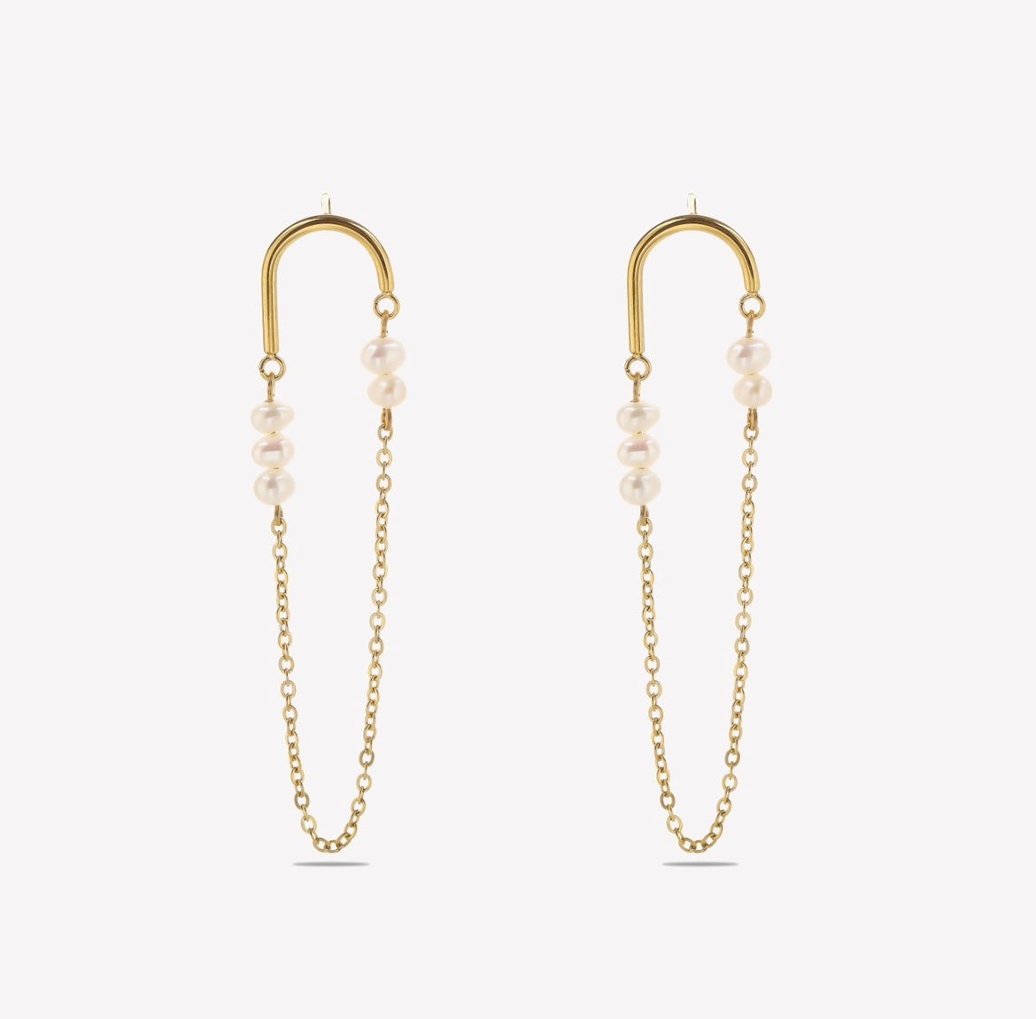 Sphere&Style Pearly Chain Hoops Earrings