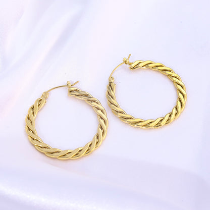 Sphere&Style Flat Braided Round Hoops