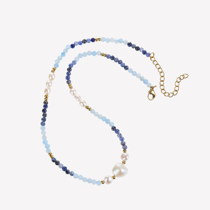 Sphere&Style Blue and White Freshwater Pearls Set