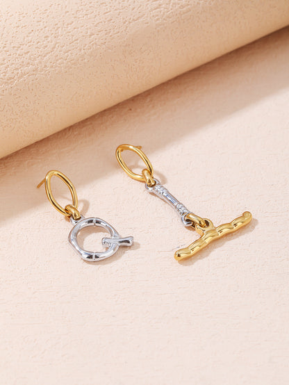 Sphere&Style Town Tone Initial Letters Earrings T-Q