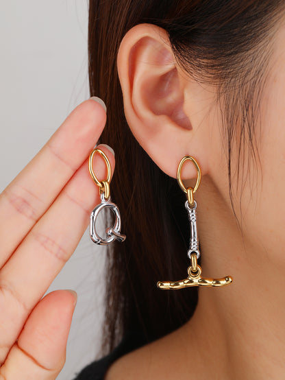 Sphere&Style Town Tone Initial Letters Earrings T-Q