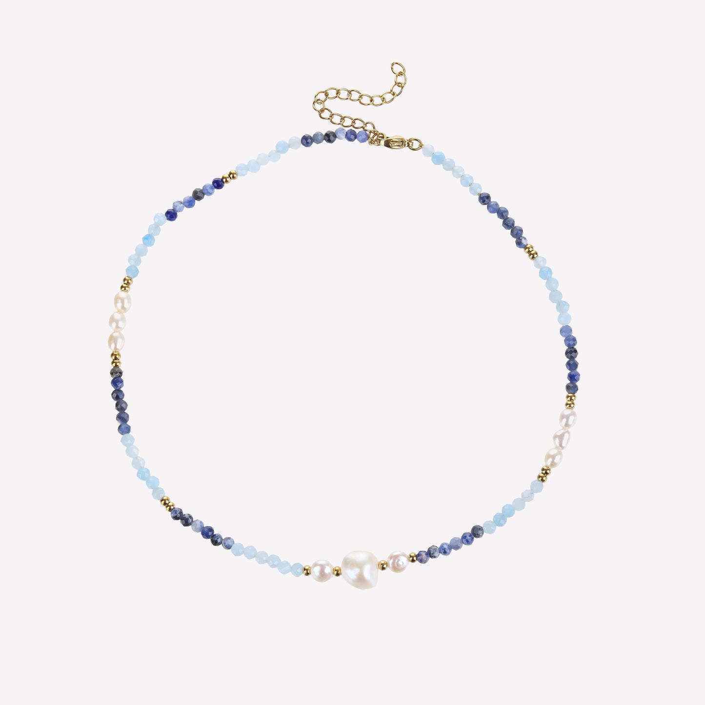 Sphere&Style Blue and White Freshwater Pearls Set