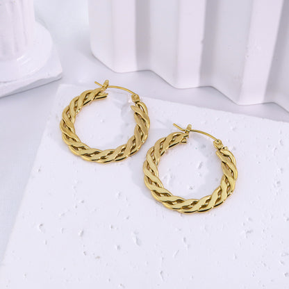 Sphere&Style Flat Braided Round Hoops