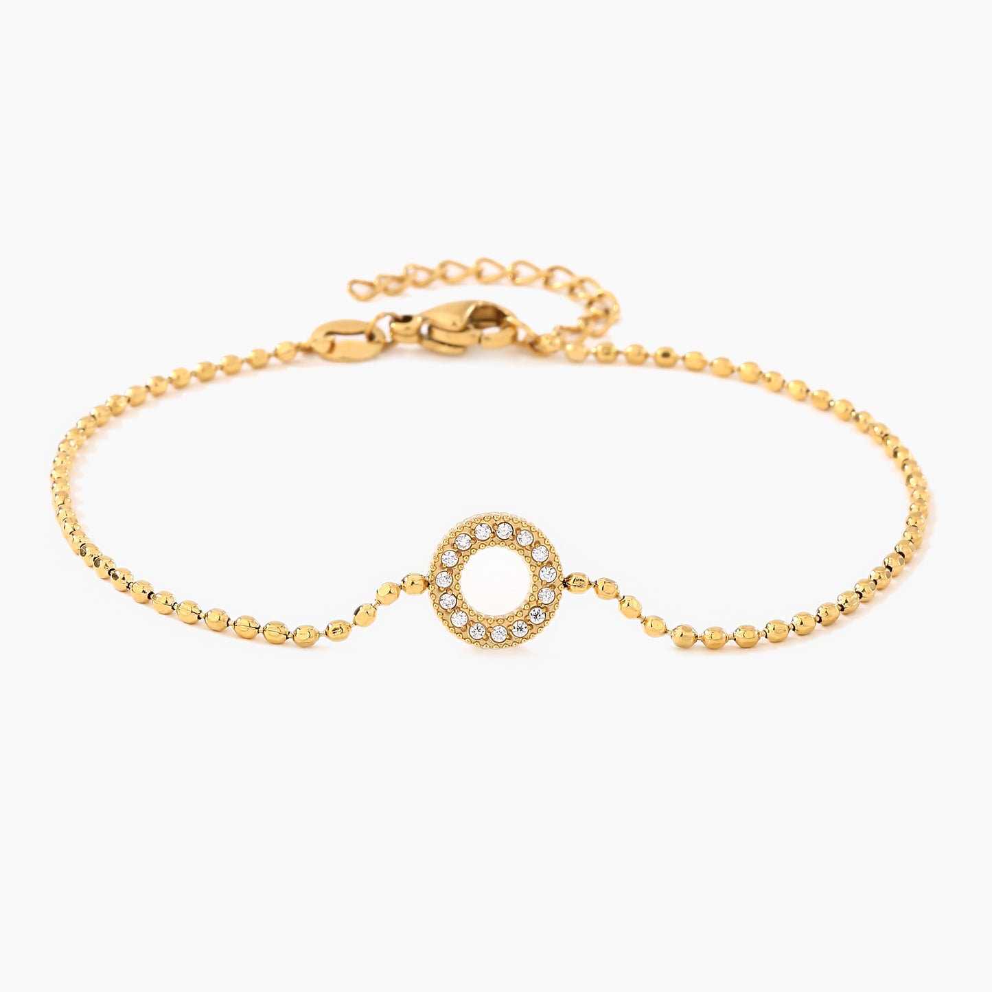 Sphere&Style Cristal Framed Open Circle Bracelet 18k Gold Plated