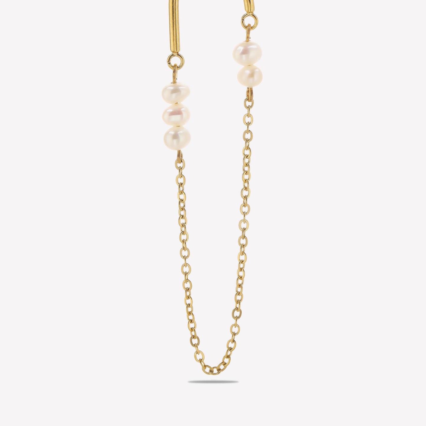 Sphere&Style Pearly Chain Hoops Earrings