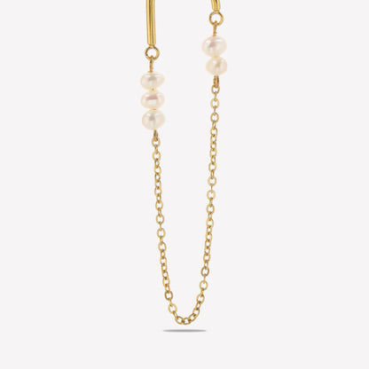 Sphere&Style Pearly Chain Hoops Earrings